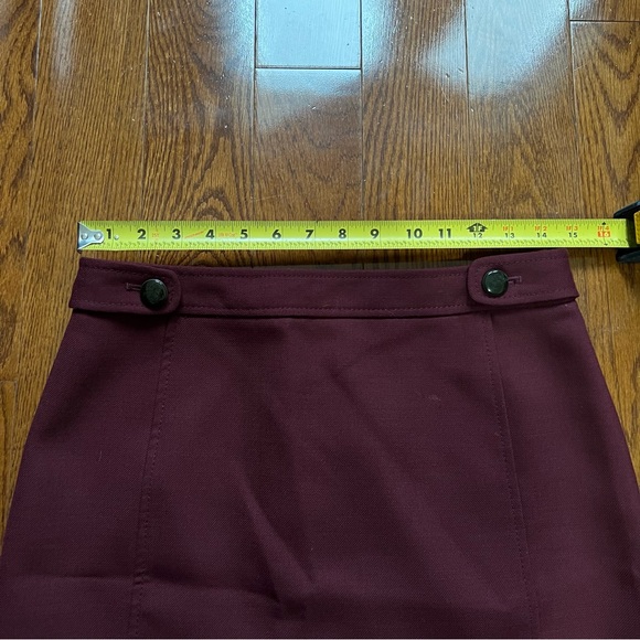 Brooks Brothers Burgundy Wool A-Line Skirt - Size 4 - Picture 10 of 12